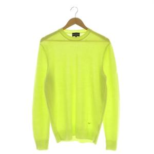 ウール クルーネックニット セーター 長袖 M 黄 イエロー /AT OS