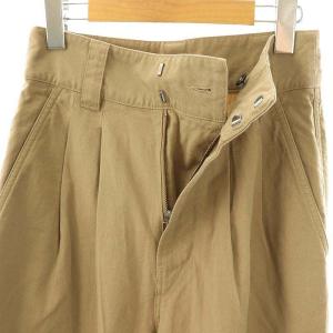 MHL. 24AW WOOL COTTON TWILL ウールコットン ツータックパンツ ワイド ジッパーフライ