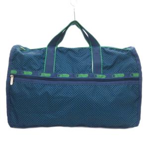 ボストンバッグ ショルダー ドット柄 青 ブルー /JS