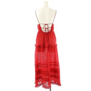SNIDEL 24AW レースキャミTOPS  キャミソール ロング 前開き F 赤 /NR OS