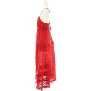 SNIDEL 24AW レースキャミTOPS  キャミソール ロング 前開き F 赤 /NR OS