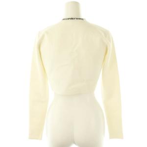 alexanderwang ジャカードロゴストレッチニットカーディガン クロップド丈 XS 白 黒 /MI OS