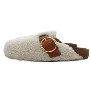 ISABEL MARANT MIRVIN サボ ボアサンダル ベルト 39 グレー /JS