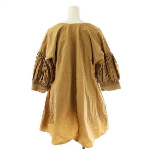 JIL SANDER スキッパーギャザースリーブブラウス チュニック丈 34 ベージュ /MI OS