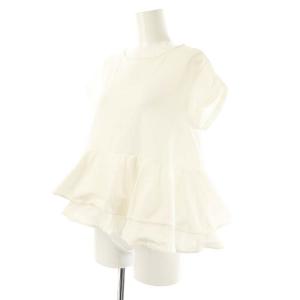 yori ボートネックダブルフレアカットソー ショートスリーブ 半袖 F 白 ホワイト /AT OS