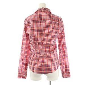 Frank&Eileen フランクアンドアイリーン BARRY コットンチェックシャツ オープンカラー 長袖 XXS 赤 レッド /AT OS