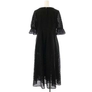 TOCCA 24SS 消臭 洗える ZELLIGEドレス ワンピース ロング 七分袖 4 ブラック /DO OS