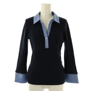 25SS シャツカラーニット カットソー 2 ネイビー サックスブルー /DO OS