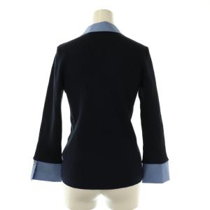 JUSGLITTY 25SS シャツカラーニット カットソー 2 ネイビー サックスブルー /DO OS