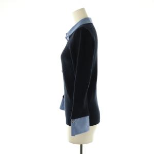 JUSGLITTY 25SS シャツカラーニット カットソー 2 ネイビー サックスブルー /DO OS