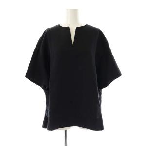 ウール リネン スキッパーブラウス プルオーバー 38 黒 /CX OS