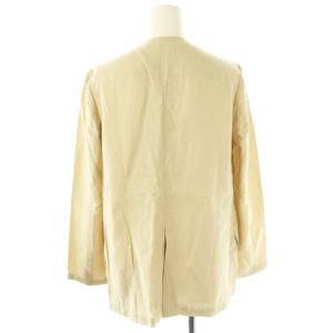 Liesse 麻混シンプルノーカラージャケット 薄手 3 ベージュ /AT OS