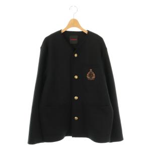  24AW ウールコットンダブルフェイス カラーレスジャケット M ブラック