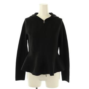 MARIE ジップアップパーカー ニット XS ブラック /ES OS