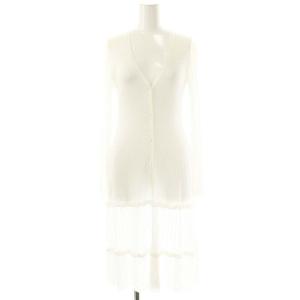 AJISAI LONG CARDIGAN ロングカーディガン F ホワイト /ES OS