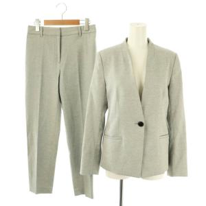 ジャケット パンツ セット スーツ ノーカラー テーパード M ライトグレー /CX OS