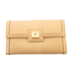二つ折り財布 ウォレット レザー ベージュ /AE