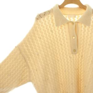 BALLSEY 23AW ミニポップコーンケーブル ポロカラープルオーバー ニット S アイボリー /HK OS