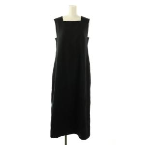 24SS  コットンナイロンピケ スクエアネックワンピース 36 黒 /CX OS