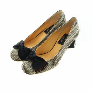 コレクション COLLECTION ビッグリボンツイードパンプス ラウンドトゥ 22 1/2 22.5cm