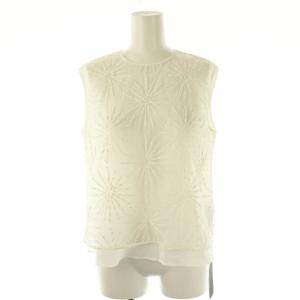 25SS ミッシェルエンブロイダリー ノースリーブブラウス 36 ホワイト /HK OS