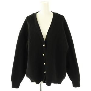 パール釦ゆるカーディガン ニット 2 黒 /MI OS