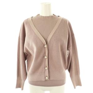 23SS ショートカーデアンサンブル ニット カーディガン カットソー 2 スモーキーピンク /MI OS