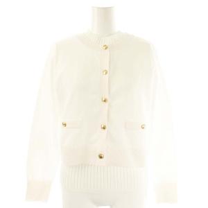 23SS  金ボタンカーデアンサンブル ニット カーディガン カットソー 2 白 /MI OS