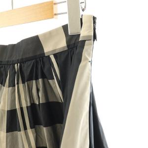 JUSGLITTY 23AW チェックタフタスカート フレア 1 黒 ベージュ /MI OS