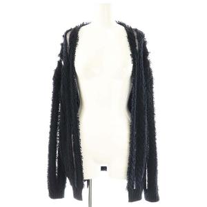 近年モデル フリンジケーブルカーディガン 濃紺