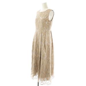 GRACE CONTINENTAL 24SS リバーレースタックドレス ワンピース ミモレ ロング ノースリーブ 36 グレー 0124135232