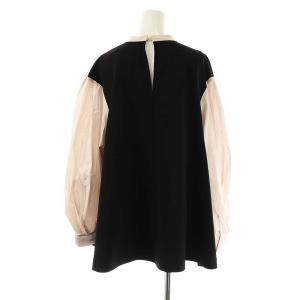 BEARDSLEY LIVETART 24SS レイヤード風ボリューム袖ブラウス 長袖 F ブラック /HK OS