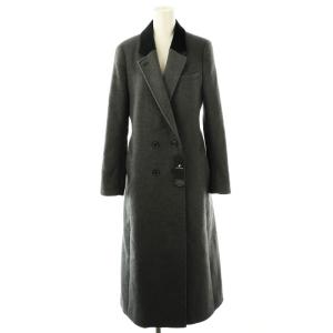 ウール混 ロングコート チェスター ダブル 36 グレー /HK OS