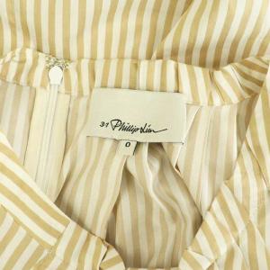 3.1 phillip lim フレンチスリーブブラウス プルオーバー タック ストライプ 0 ベージュ /MY OS
