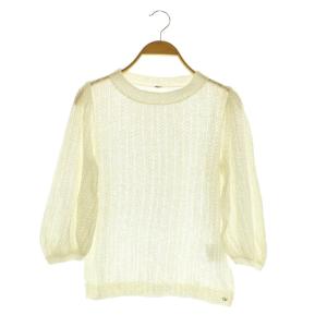 レースクルーネックニット ブラウス 七分袖 0 オフホワイト /MY OS