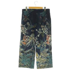 45rpm インディゴ染め抜染花柄イージーパンツ ワイド ボタンフライ 1 ネイビー /MY OS