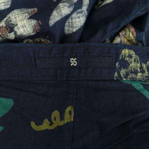 45rpm インディゴ染め抜染花柄イージーパンツ ワイド ボタンフライ 1 ネイビー /MY OS