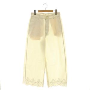 ポプリンのカットワークパンツ  ワイド 2 オフホワイト 7056112 /HK OS