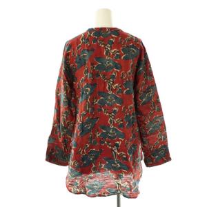 45rpm 藍カディ プリントプルオーバートップス シルク 2 赤茶 レッドブラウン /SS OS