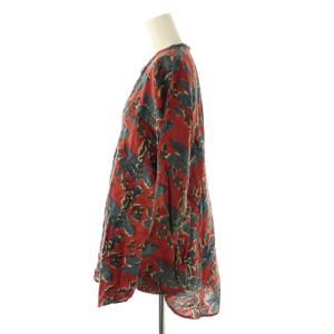 45rpm 藍カディ プリントプルオーバートップス シルク 2 赤茶 レッドブラウン /SS OS