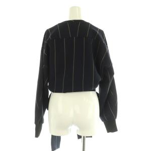 3.1 phillip lim カットソー 長袖 プルオーバー リボン ストライプ ストレッチ SP ネイビー /MY OS