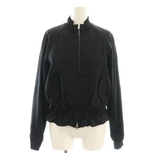 裾ギャザージップアップブルゾン ジャケット 2 ブラック S191-6830 /HK OS