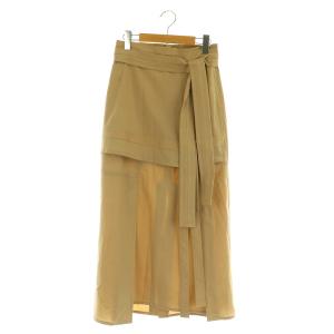 ウールレイヤード風スカート ロング スリット 0 ベージュ /MY OS