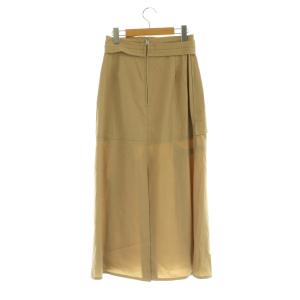 3.1 phillip lim ウールレイヤード風スカート ロング スリット 0 ベージュ /MY OS