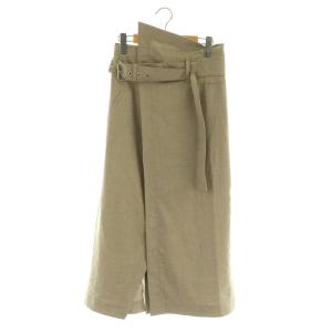 ラップスカート ウール混 ロング スリット ベルト 0 ベージュ /MY OS