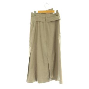 3.1 phillip lim ラップスカート ウール混 ロング スリット ベルト 0 ベージュ /MY OS