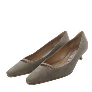 ベネレ VENERE 35 パンプス ハイヒール スクエアトゥ スエード 37 グレー /YO15