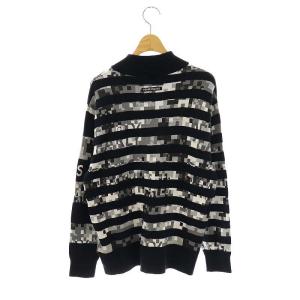 PEARLY GATES 25SS ピクセルカモボーダージャガードカシミヤタッチモックネックニットプルオーバー セーター 1 ネイビー