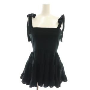 25SS ショルダーリボンペプラムニットキャミソール F ブラック /ES OS