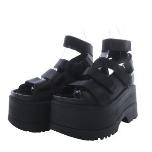 UGG australia GoldenRise サンダル 厚底 ベルクロ US8 ブラック 1167431